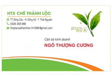 Card Visit danh thiếp HTX chè Thành Lộc Thái Nguyên file CorelDRAW
